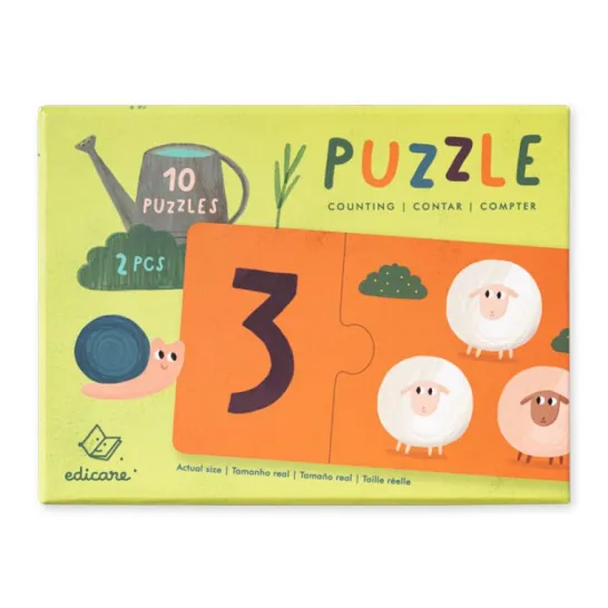 Puzzle Contar - 2 Peças