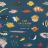 160 Stickers- Colourful Fish